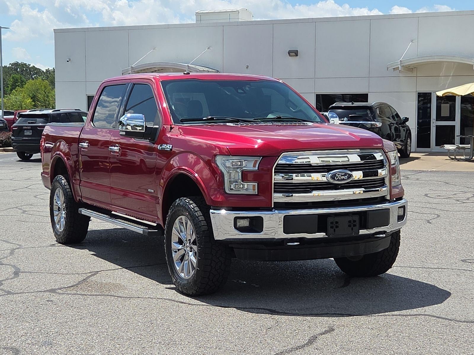 2016 Ford F-150 LARIAT in Red — front three-quarter view