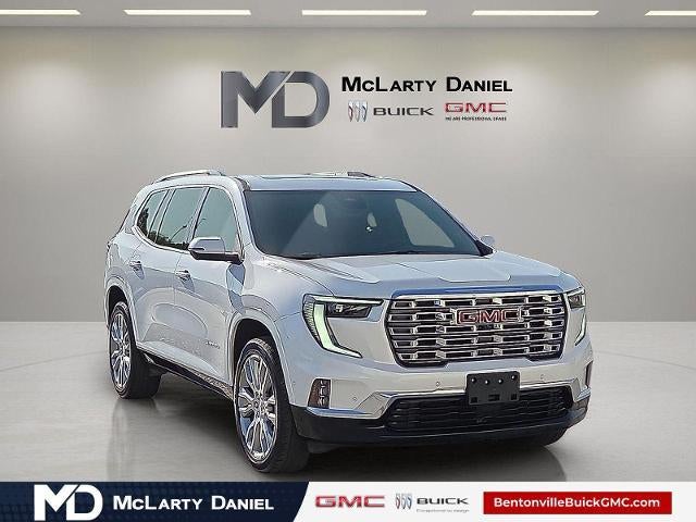 2024 GMC Acadia Denali in White Frost Tricoat — front three-quarter view
