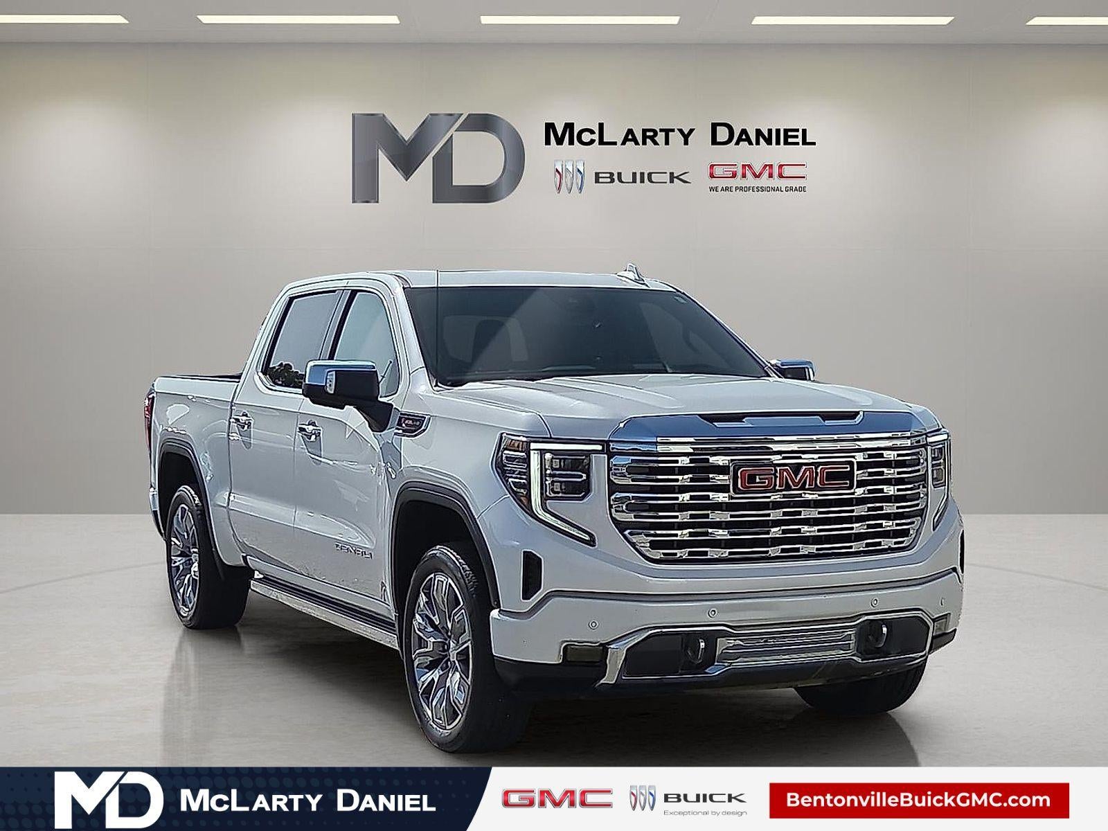 2024 GMC Sierra 1500 Denali in White Frost Tricoat — front three-quarter view