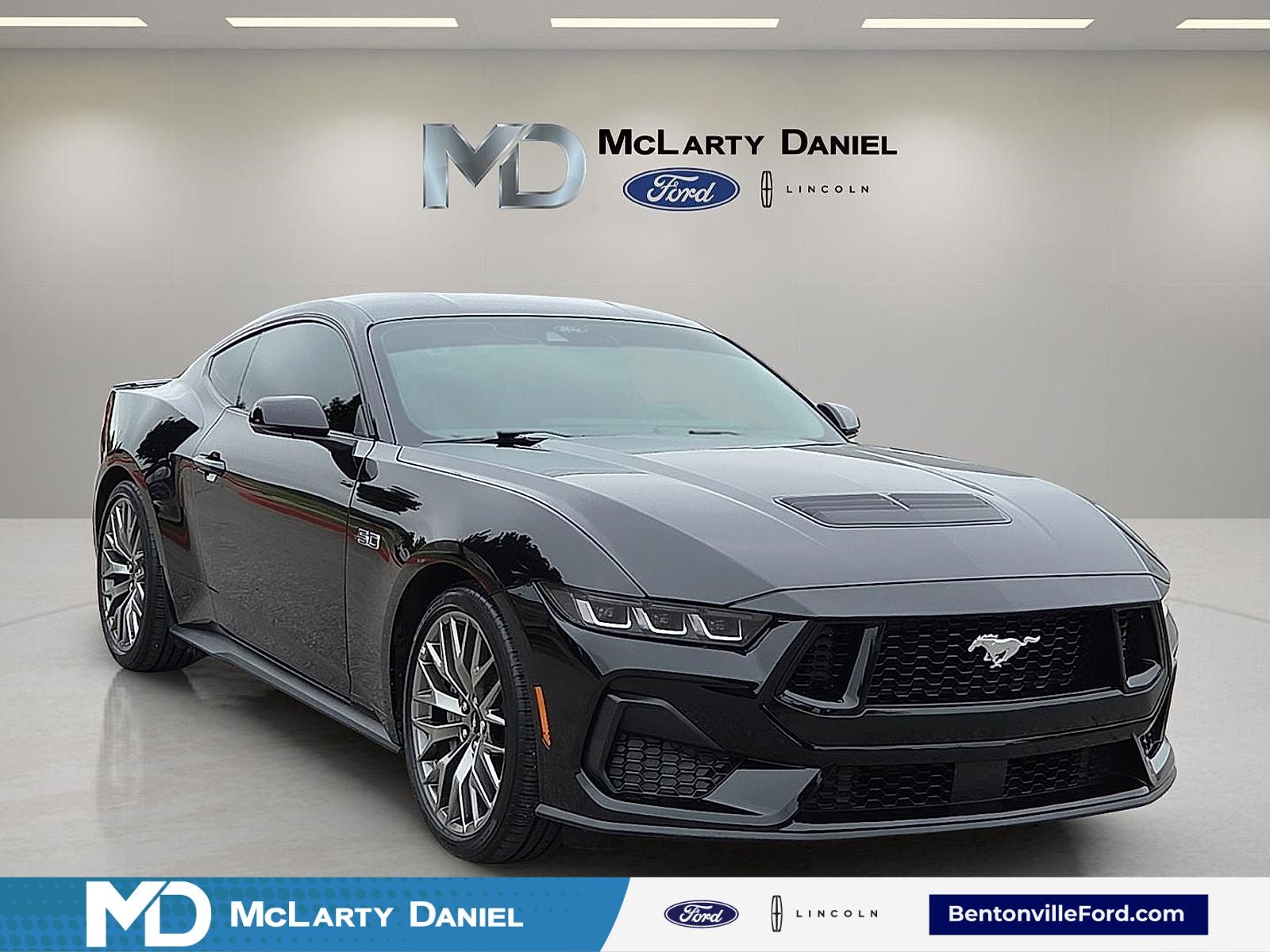2024 Ford Mustang GT Premium in Shadow Black — front three-quarter view