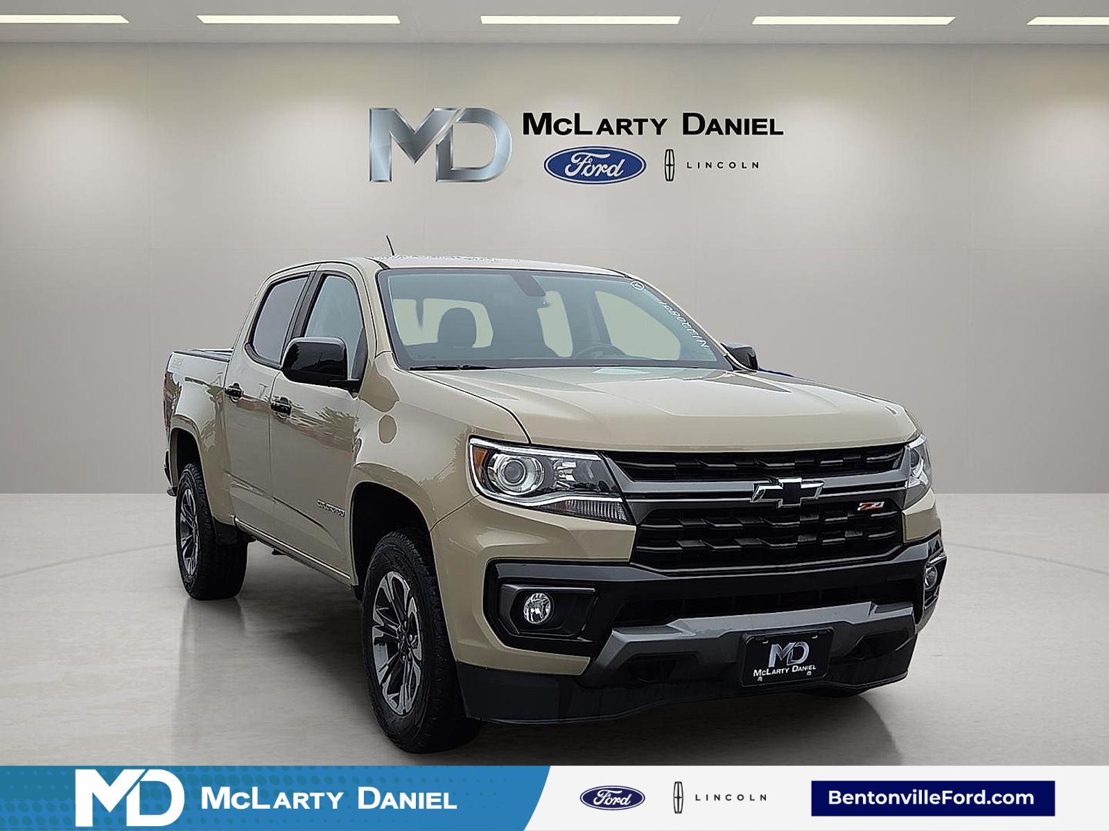 2022 Chevrolet Colorado Z71 in Sand Dune Metallic — front three-quarter view