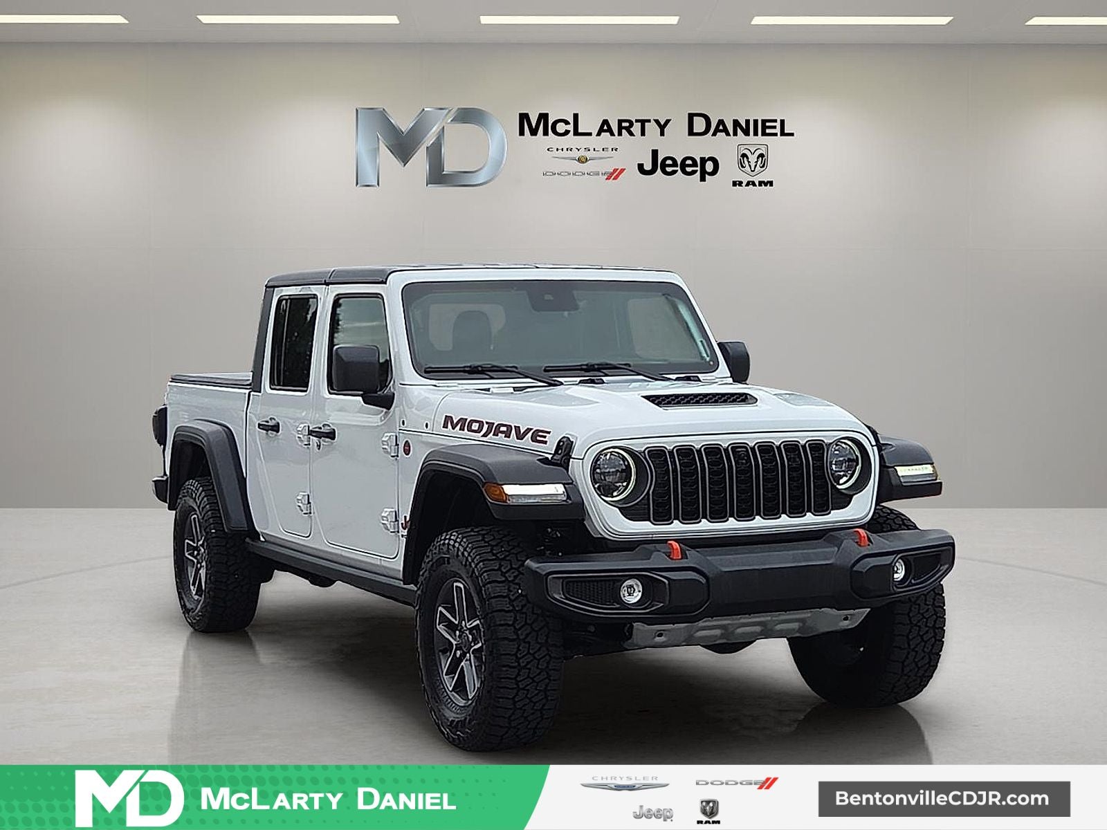 2025 Jeep Gladiator Mojave 4x4 in Bright White Clearcoat — front three-quarter view