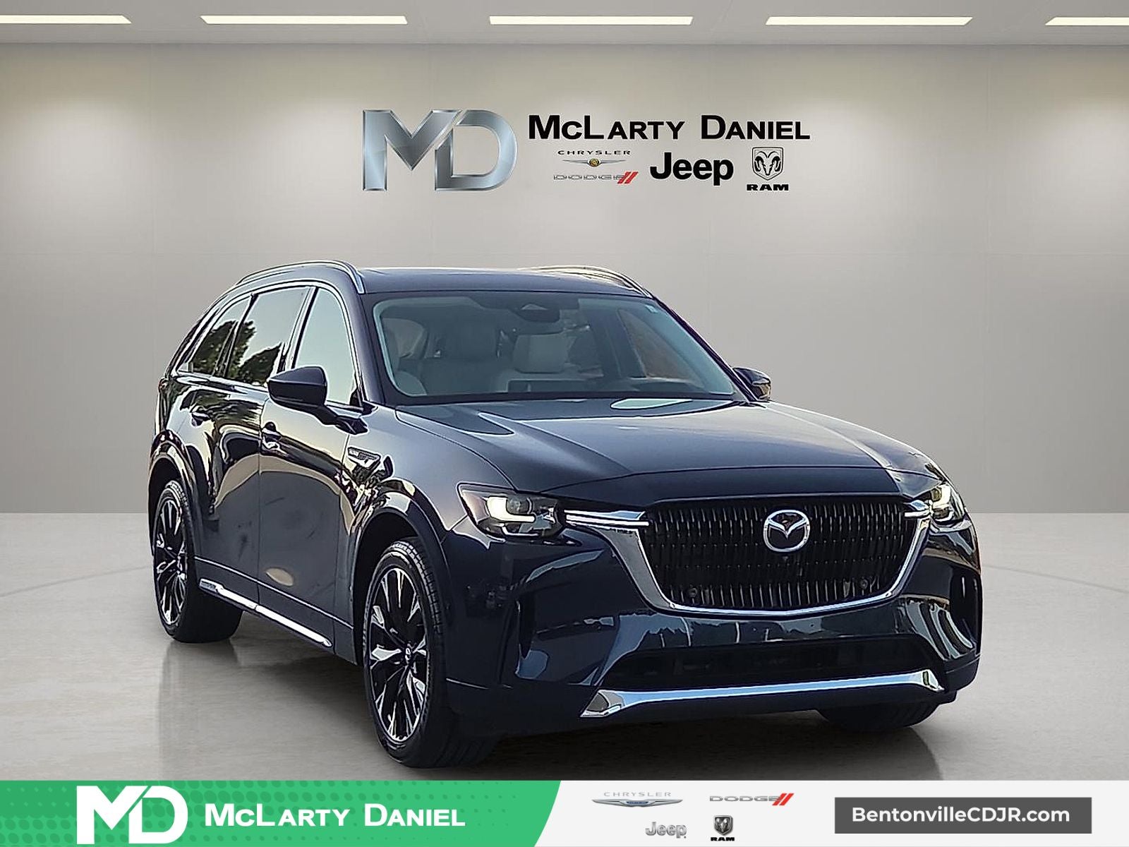2024 Mazda Mazda CX-90 3.3 Turbo S Premium in Deep Crystal Blue Mica — front three-quarter view