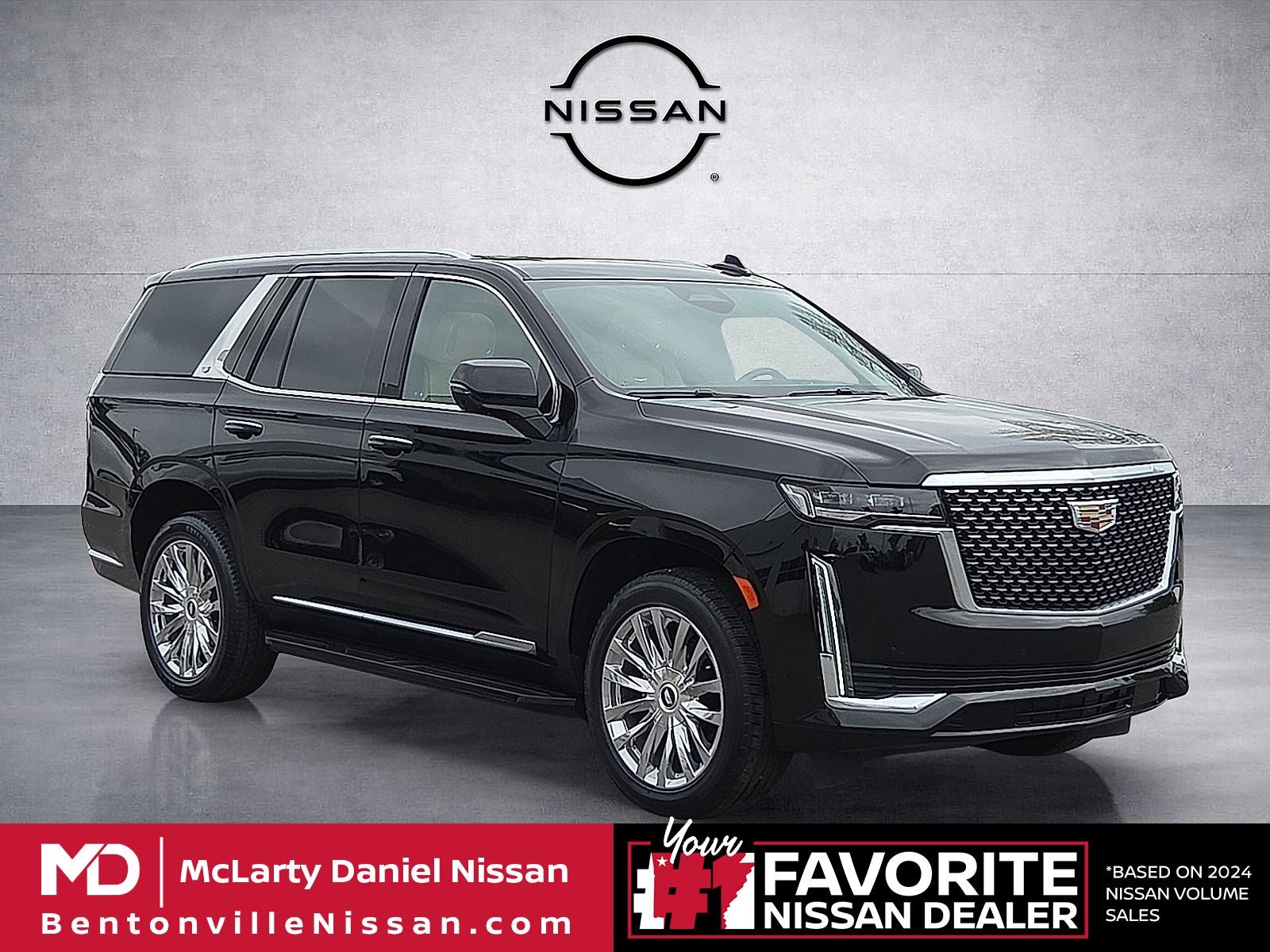 2023 Cadillac Escalade Premium Luxury in Black Raven — front three-quarter view