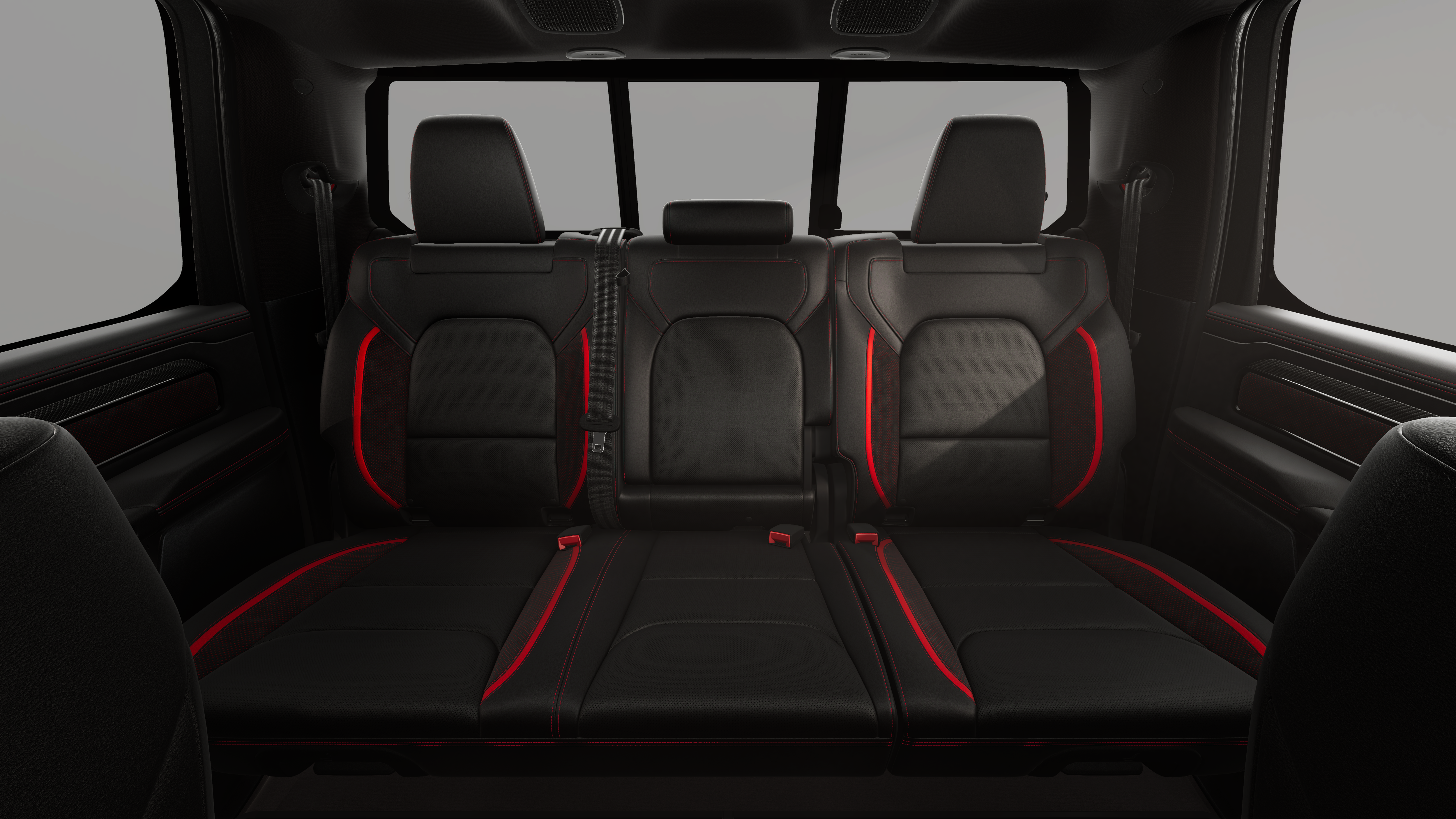 2026 RAM Ram 1500 RAM 1500 RHO CREW CAB 4X4 5'7' BOX in Molten Red Pearl-Coat Exterior Paint — front three-quarter view