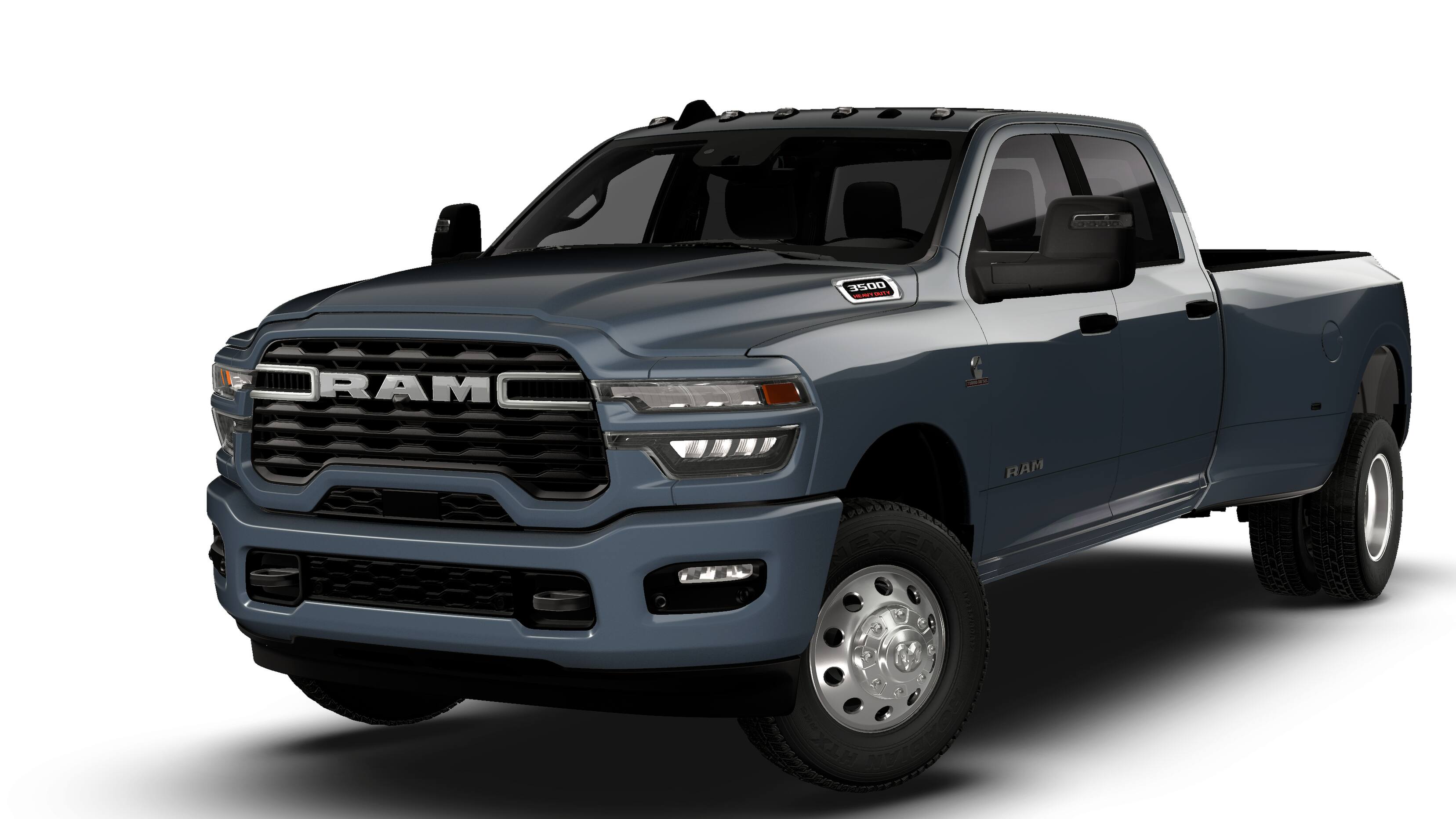 2026 RAM Ram 3500 RAM 3500 BIG HORN CREW CAB 4X4 8' BOX in Forged Blue Metallic Exterior Paint — front three-quarter view